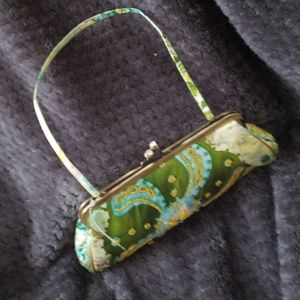 Santiago Beaded Silk Clutch with crystal clasps